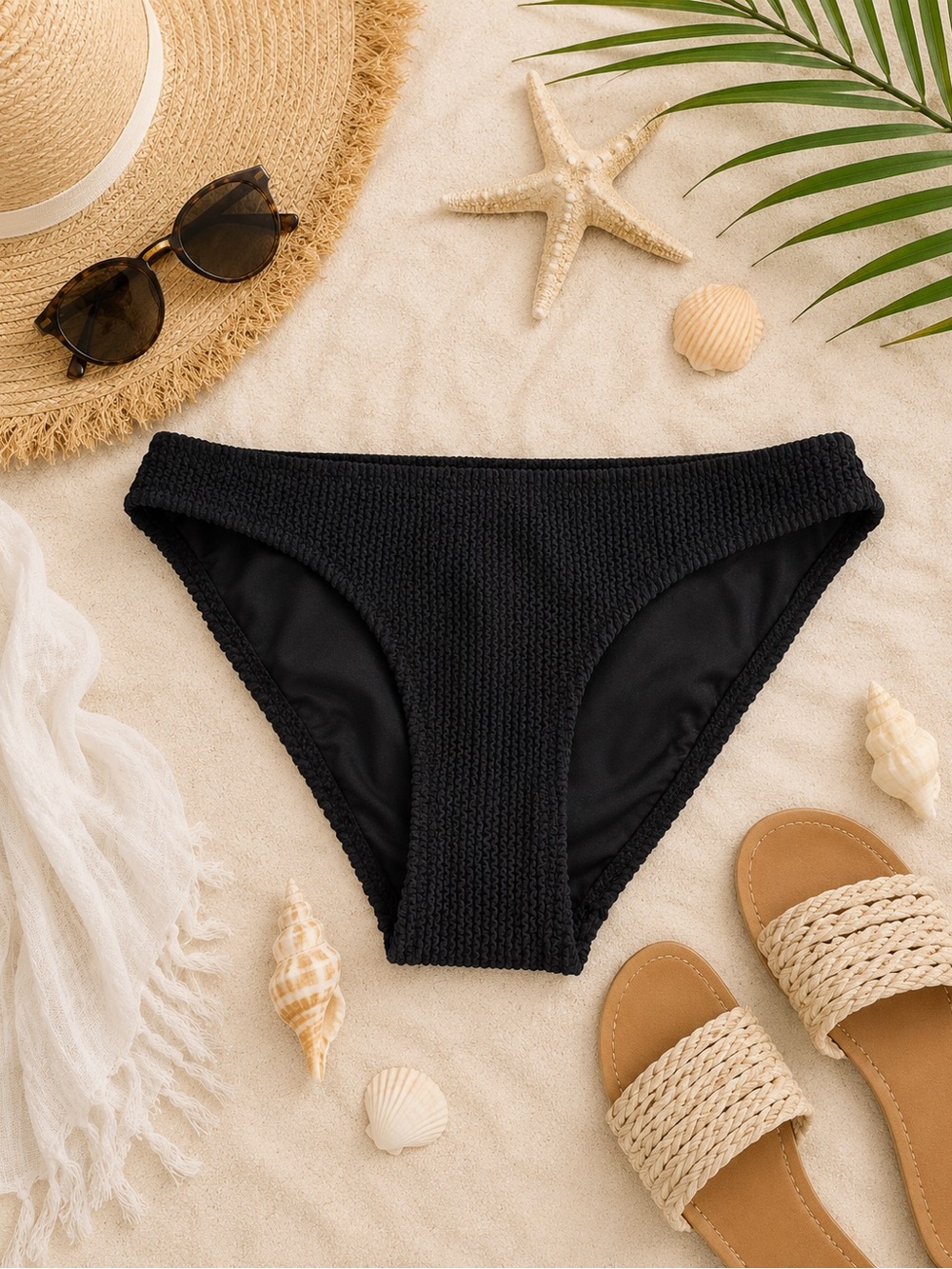 NWT J. Crew Sunny Crochet Bikini Bottoms Black Size XXS